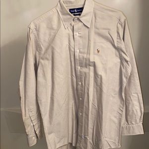 A men Ralph Lauren long sleeve tan button up shirt